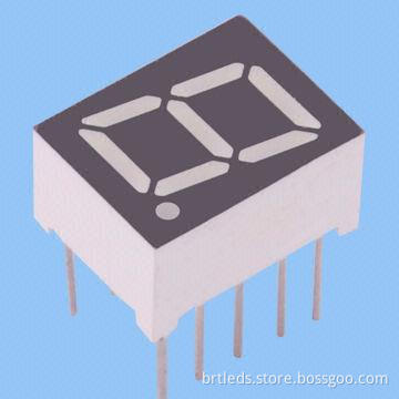 Single-digit 7-segment LED Display, 0.39-inch Green Color, Common Anode, White Segment and Black Fac